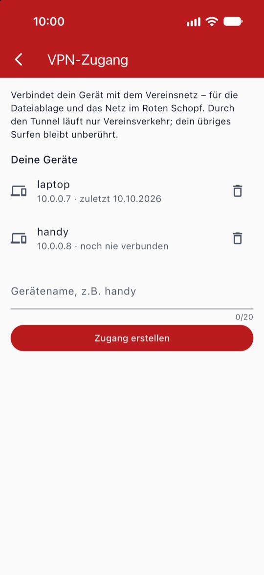 VPN-Zugang mit zwei Geräten